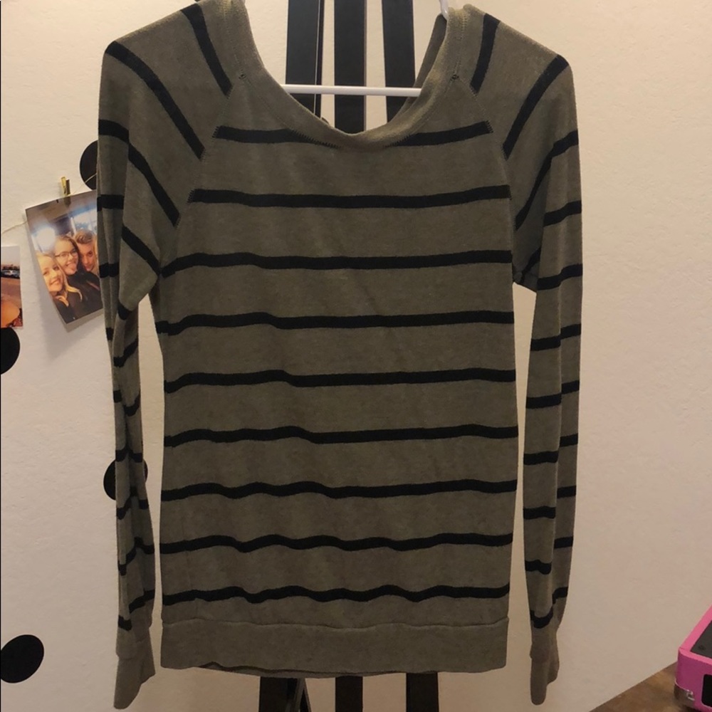 Olive striped sweater